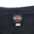 HARLEY DAVIDSON ビッグサイズ フルジップパーカー 3XL ブラック コットン バックロゴ スカル
