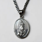 Silver 925 Necklace 聖母マリア シルバー ネックレス メダイ オーバル 喜平 チェーン