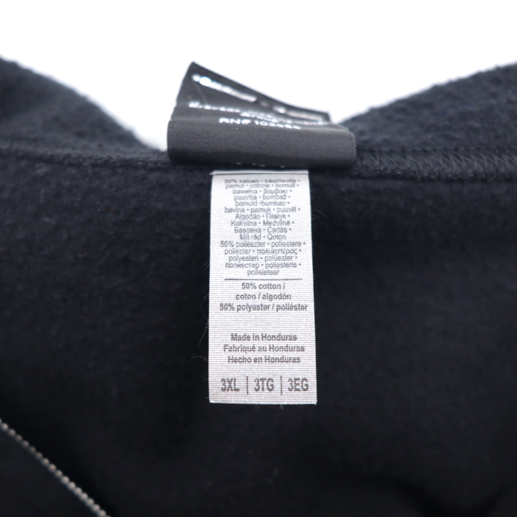 HARLEY DAVIDSON ビッグサイズ フルジップパーカー 3XL ブラック コットン バックロゴ スカル