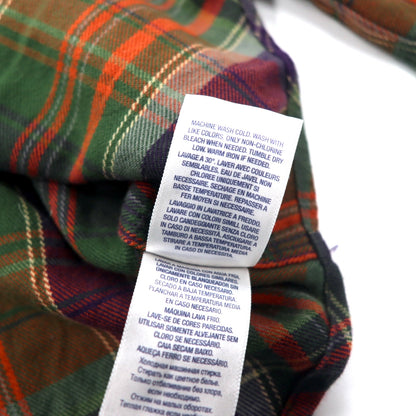 POLO RALPH LAUREN Boyfriend Fit Flannel Shirt L Brown Check Cotton