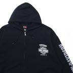 HARLEY DAVIDSON ビッグサイズ フルジップパーカー 3XL ブラック コットン バックロゴ スカル