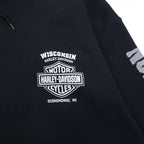 HARLEY DAVIDSON ビッグサイズ フルジップパーカー 3XL ブラック コットン バックロゴ スカル