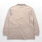 CASTELBAJAC SPORT 90s Long Sleeve Polo Shirt XL Beige Cotton Character Embroidery
