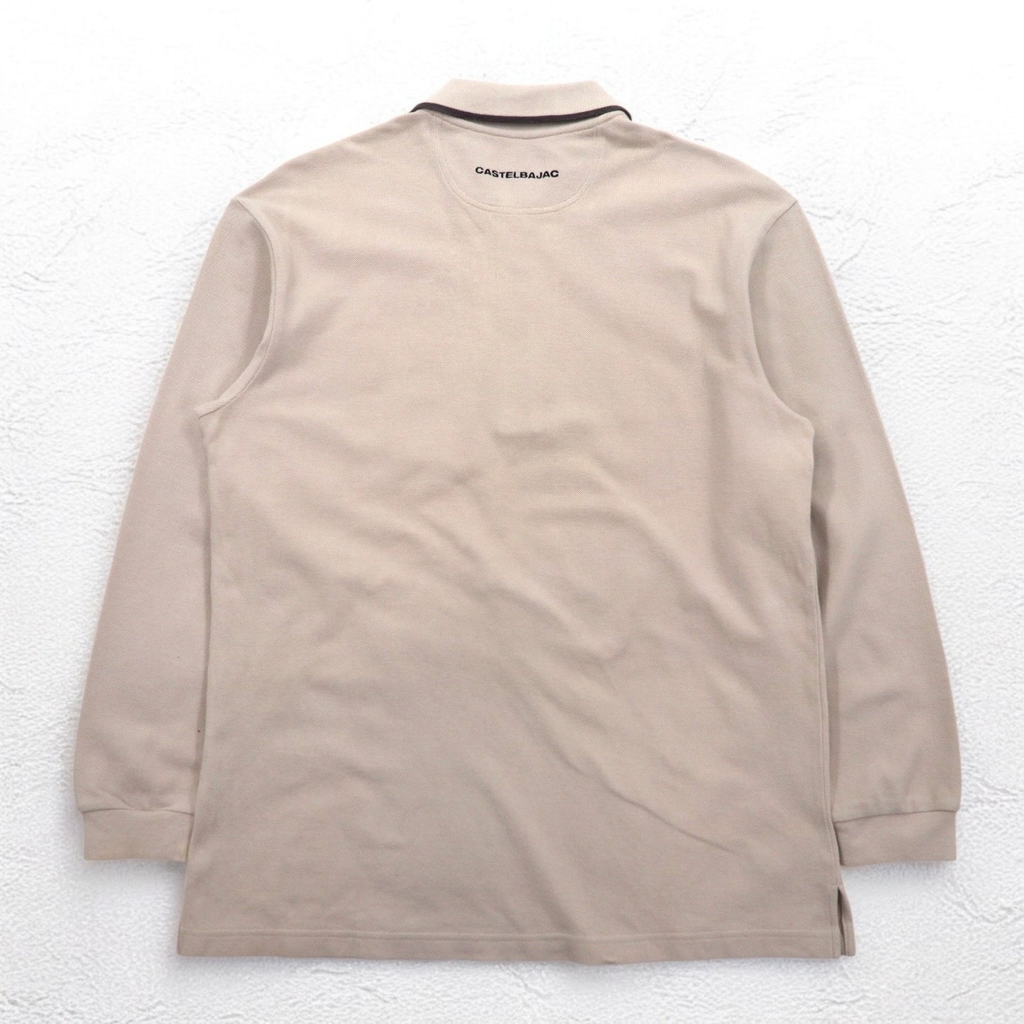 CASTELBAJAC SPORT 90年代 長袖 ポロシャツ XL ベージュ コットン キャラクター刺繍
