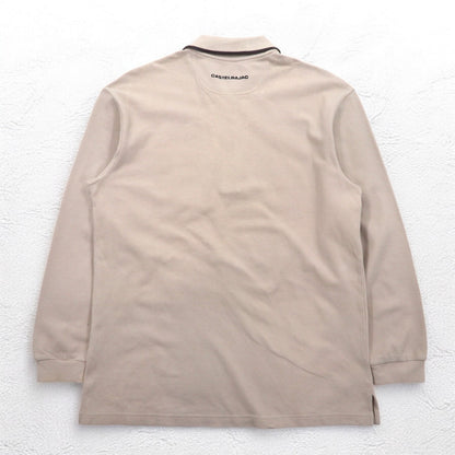 CASTELBAJAC SPORT 90年代 長袖 ポロシャツ XL ベージュ コットン キャラクター刺繍