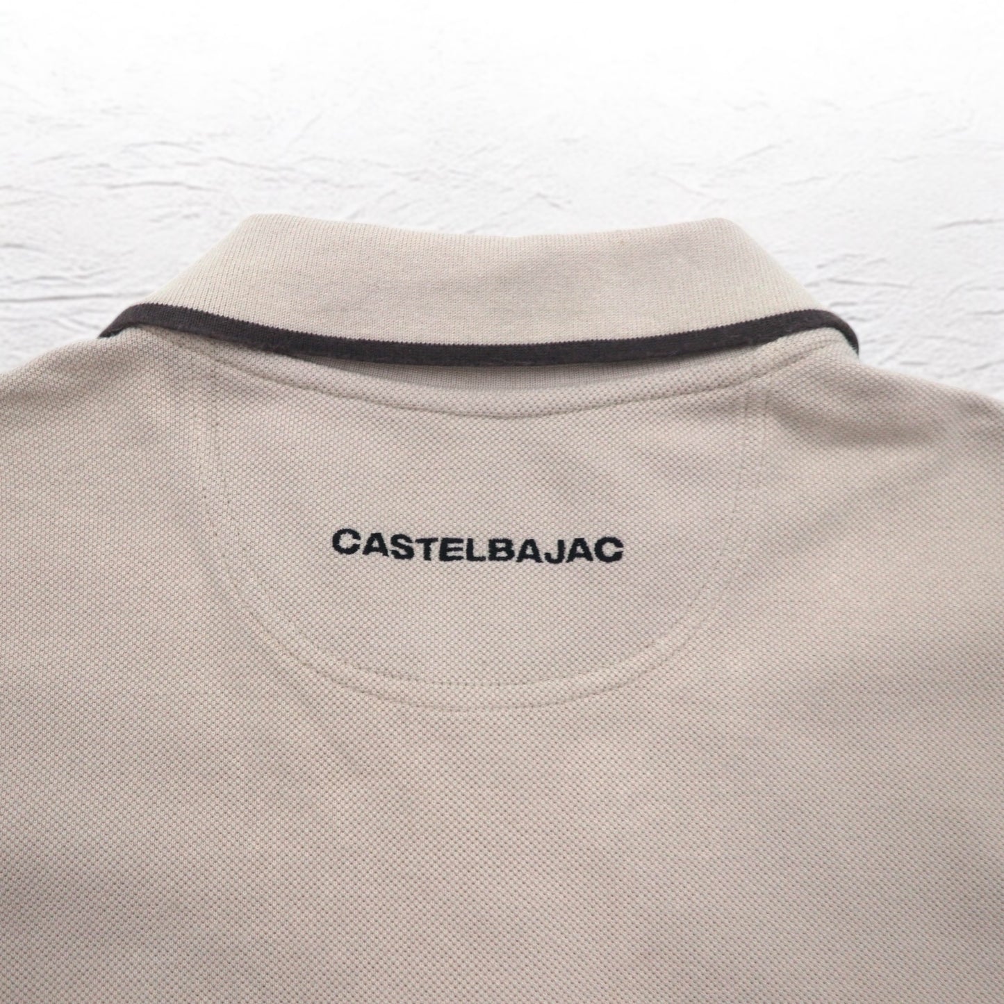 CASTELBAJAC SPORT 90年代 長袖 ポロシャツ XL ベージュ コットン キャラクター刺繍