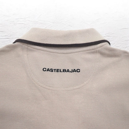 CASTELBAJAC SPORT 90年代 長袖 ポロシャツ XL ベージュ コットン キャラクター刺繍