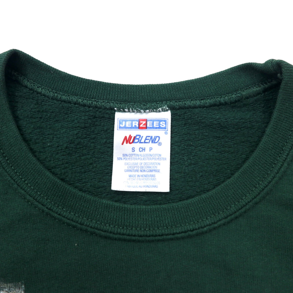 JERZEES ANIMAL PRINT SWEATSHIRT S GREEN COTTON NUBLEND DEER MADE IN HONDURAS