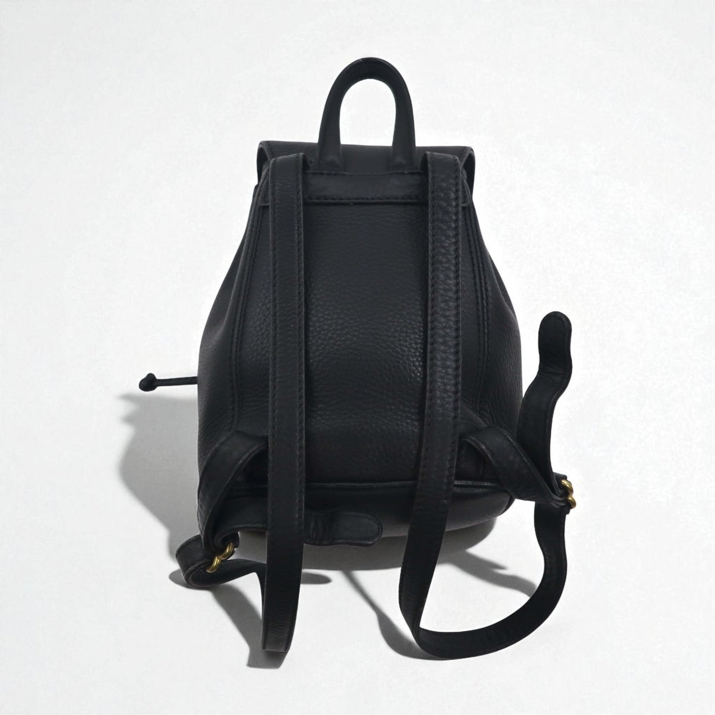 COACH イタリア製 オールドコーチ ペプルドレザー 巾着 リュックサック バックパック 牛革 L6E-4925 シボ革