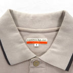 CASTELBAJAC SPORT 90s Long Sleeve Polo Shirt XL Beige Cotton Character Embroidery