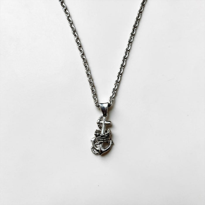 Vintage Sterling Silver 925 Necklace シルバーネックレス アンカー クロス 王冠 チェーン
