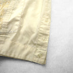 90s SUN II Box Cuban Shirt L Cream Polyester Cotton Embroidery