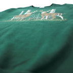 JERZEES ANIMAL PRINT SWEATSHIRT S GREEN COTTON NUBLEND DEER MADE IN HONDURAS