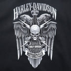 HARLEY DAVIDSON ビッグサイズ フルジップパーカー 3XL ブラック コットン バックロゴ スカル
