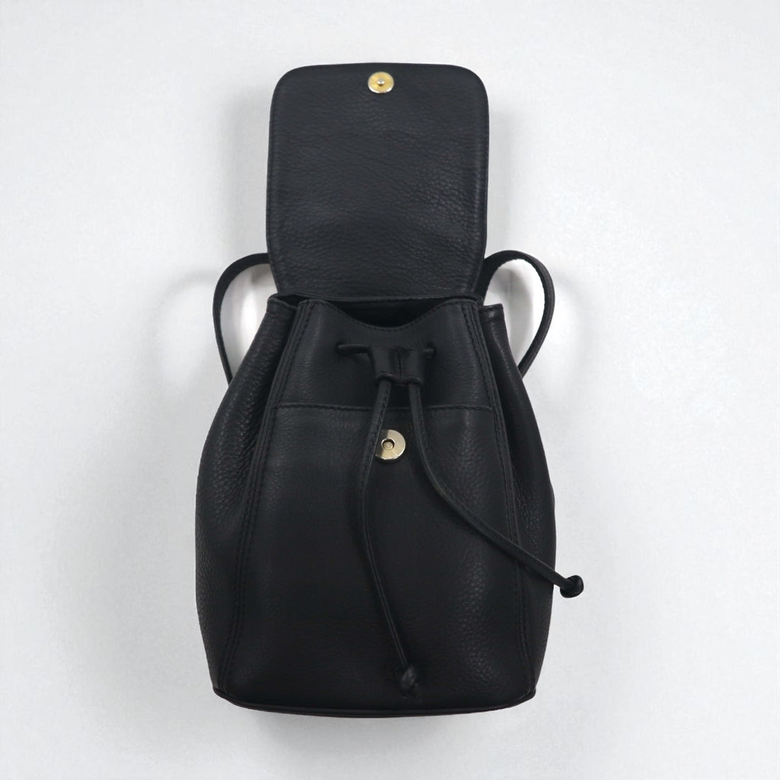 COACH Made in Italy Old Coach Pebbled Leather Drawstring Backpack, Cowhide Leather, L6E-4925, Grained Leather