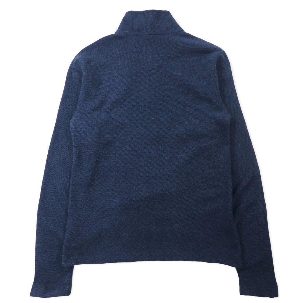 THE NORTH FACE Half Zip Fleece Jacket S Navy Polyester Logo Embroidery