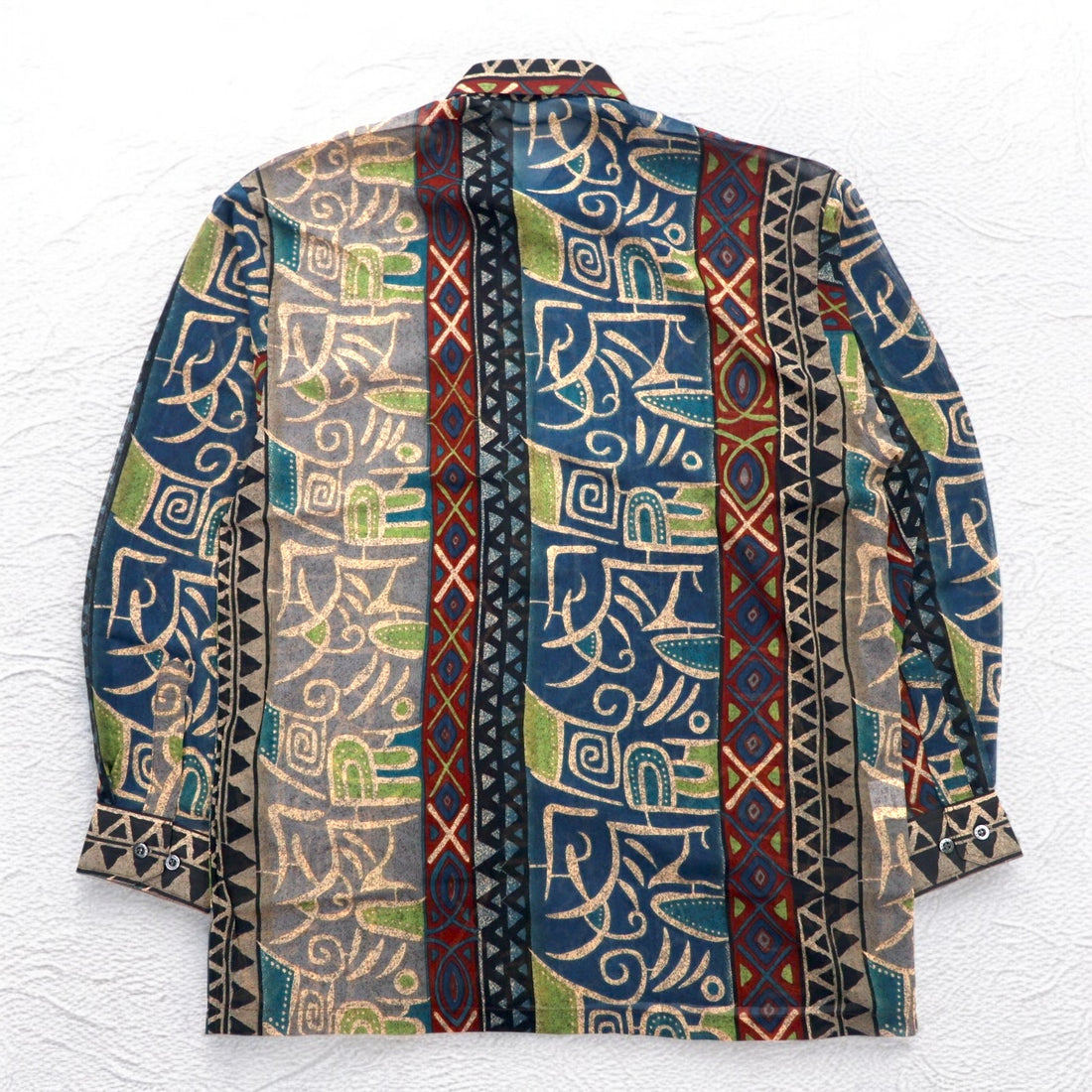 Vintage 90s Japan Made Native Shirt Roman Rominas 90s Retro All-over Print Poly Shirt M Native Made in Japan Unused