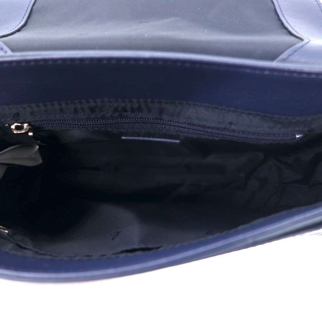 agnes b. Leather shoulder bag, navy, cowhide LS15-02