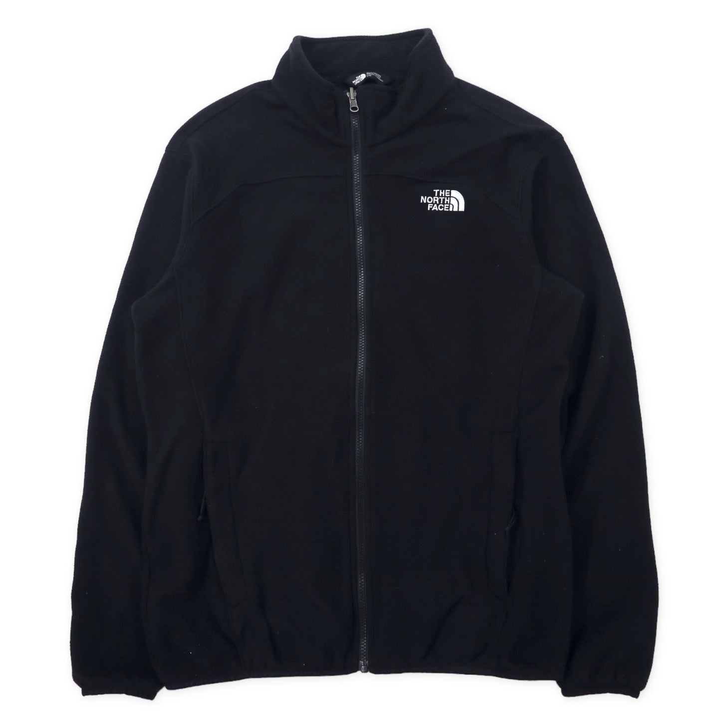 日本然リトテ-古着オンライン-THE NORTH FACE フルジップ フリースジャケット L ブラック ポリエステル ロゴ刺繍-THE NORTH FACE Full Zip FLEECE Jacket L Black polyester logo embroidery