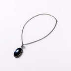 Vintage Sterling Silver 925 Necklace タイガーアイ シルバーネックレス ブラウン カボション ストーン ペンダント