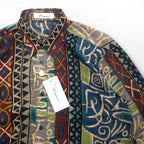 Vintage 90s Japan Made Native Shirt Roman Rominas 90s Retro All-over Print Poly Shirt M Native Made in Japan Unused