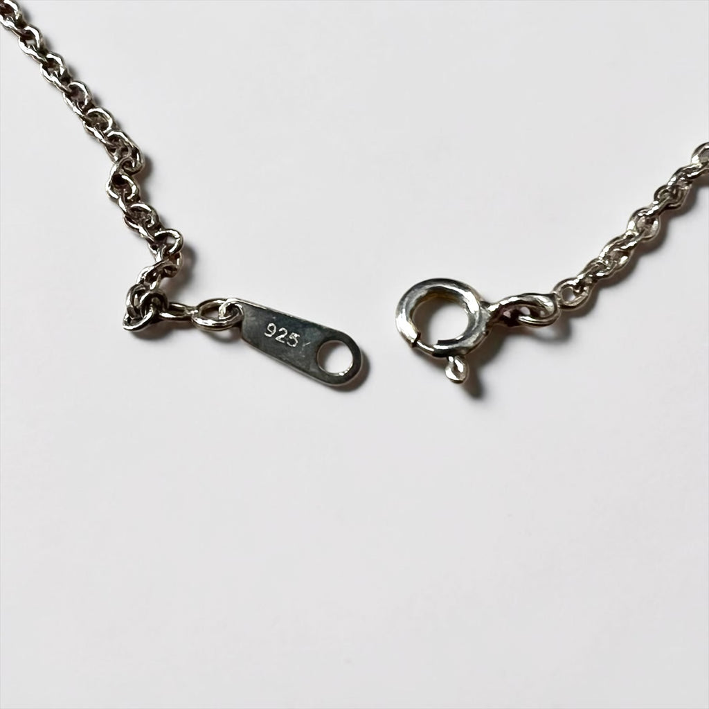 Vintage Sterling Silver 925 Necklace タイガーアイ シルバーネックレス ブラウン カボション ストーン ペンダント