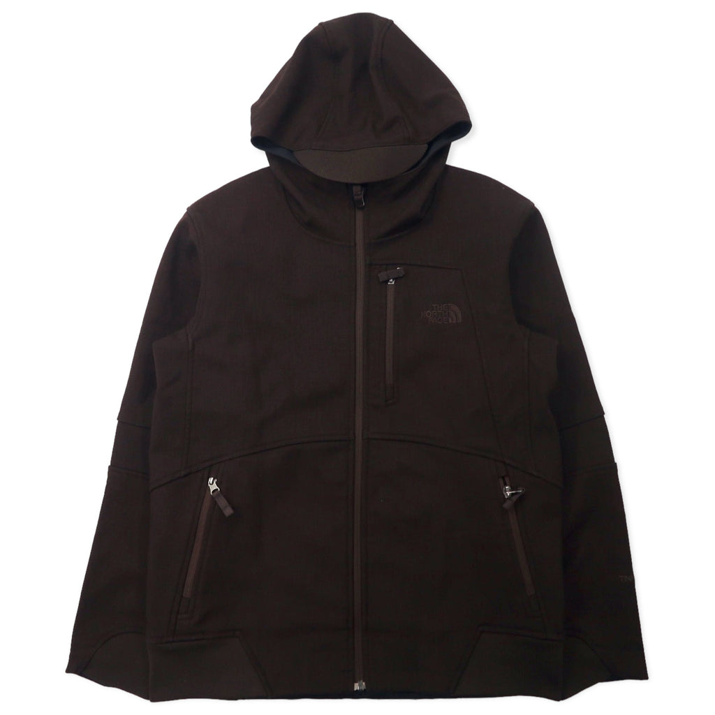 日本然リトテ-古着オンライン-THE NORTH FACE エイペックス ソフトシェルジャケット フーディー M ブラウン ポリエステル フリースライナー ロゴ刺繍 TNF APEX-THE NORTH FACE Apex Soft Shell Shell Jacket Foody M Brown Polyester FLEECE Liner logo embroidery TNF APEX