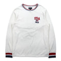 POLO RALPH LAUREN リブライン サーマル ロングスリーブTシャツ ロンT L ホワイト トリコロール USA POLO 星条旗