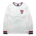 POLO RALPH LAUREN リブライン サーマル ロングスリーブTシャツ ロンT L ホワイト トリコロール USA POLO 星条旗