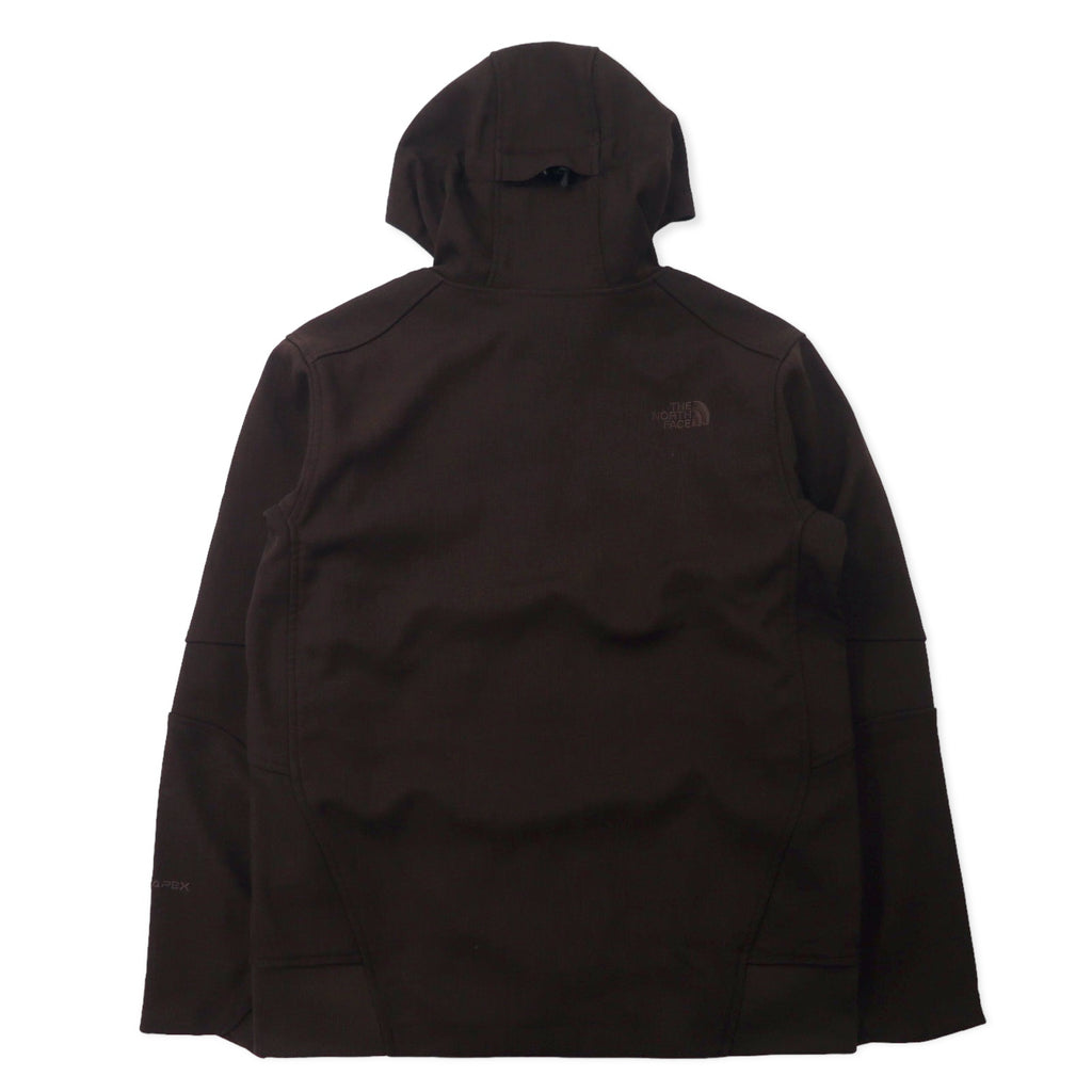 THE NORTH FACE Apex Soft Shell Jacket Hoodie M Brown Polyester Fleece Liner Logo Embroidery TNF APEX