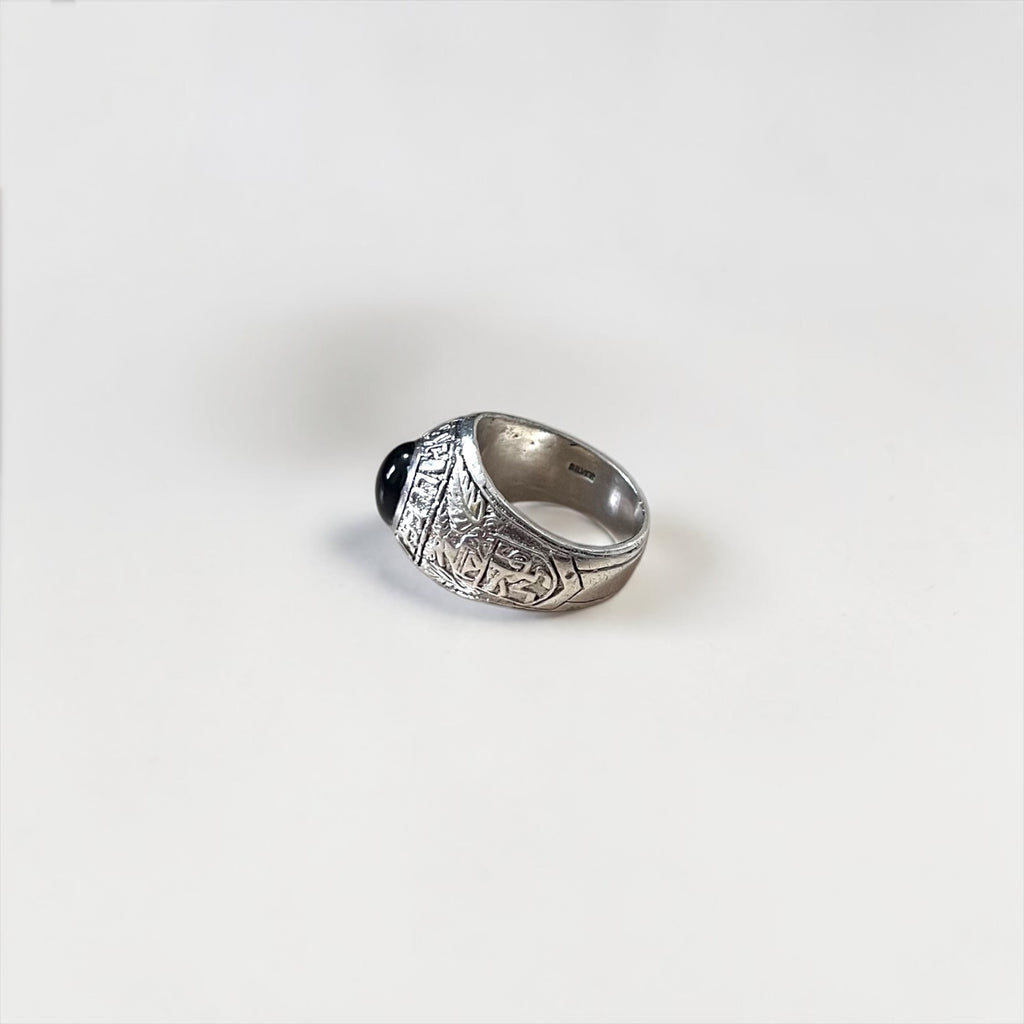 80年代 ヴィンテージ カレッジリング 指輪 シルバー ブラック 1984年 COLLEGE OF DAIDO