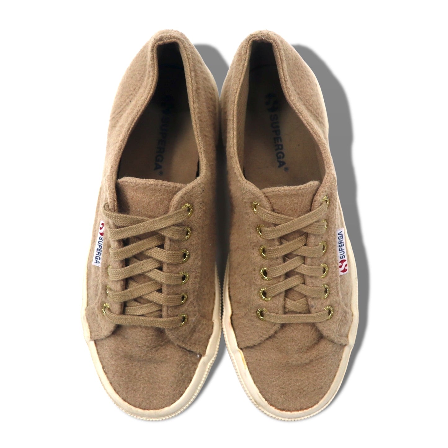 SUPERGA ウールブレンド スニーカー 25cm ベージュ Tan Wool Blend Low Top Sneakers S00AID0