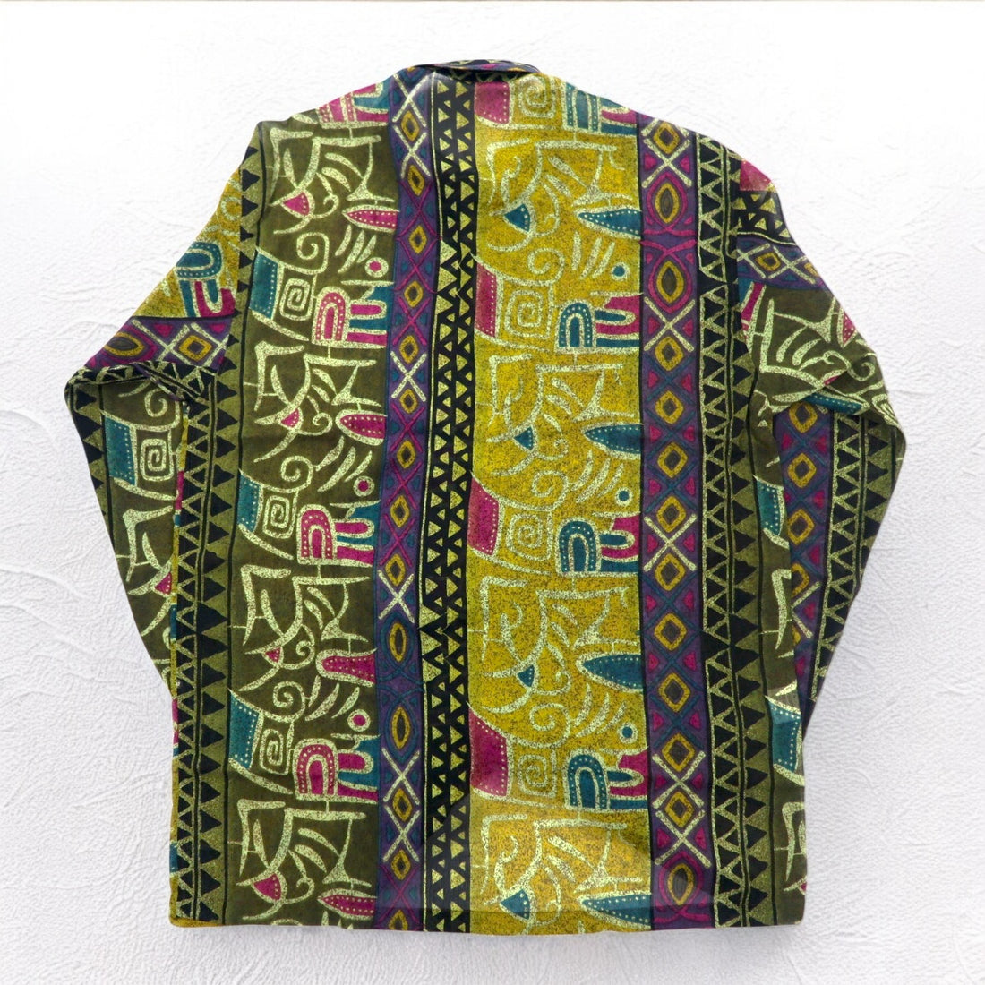 Vintage 90s Japan Made Native Shirt Roman Rominas 90s Retro All-over Print Poly Shirt M Multicolor Native Made in Japan Unused