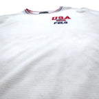 POLO RALPH LAUREN リブライン サーマル ロングスリーブTシャツ ロンT L ホワイト トリコロール USA POLO 星条旗