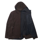 THE NORTH FACE Apex Soft Shell Jacket Hoodie M Brown Polyester Fleece Liner Logo Embroidery TNF APEX