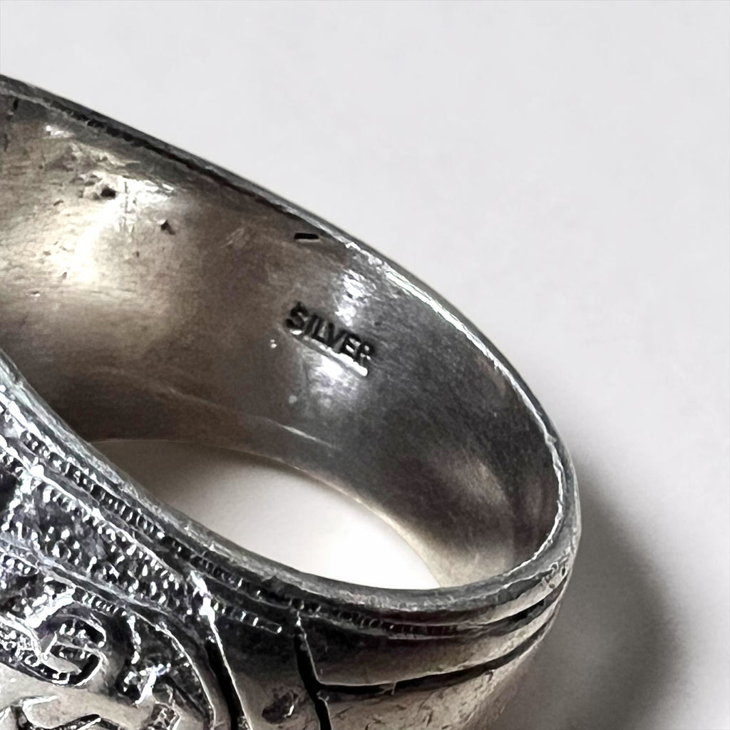 80年代 ヴィンテージ カレッジリング 指輪 シルバー ブラック 1984年 COLLEGE OF DAIDO