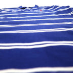 Polo by Ralph Lauren 90s Striped Polo Shirt, Medium, Blue, Cotton, Pique, Small Pony Embroidery