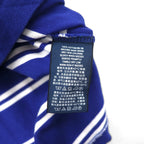 Polo by Ralph Lauren 90s Striped Polo Shirt, Medium, Blue, Cotton, Pique, Small Pony Embroidery