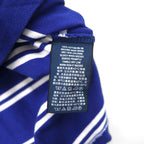 Polo by Ralph Lauren 90s Striped Polo Shirt, Medium, Blue, Cotton, Pique, Small Pony Embroidery
