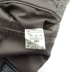 GRESHAM 90s Tweed Tailored Jacket, Nep, 2B, Leather, Medium, Gray Wool