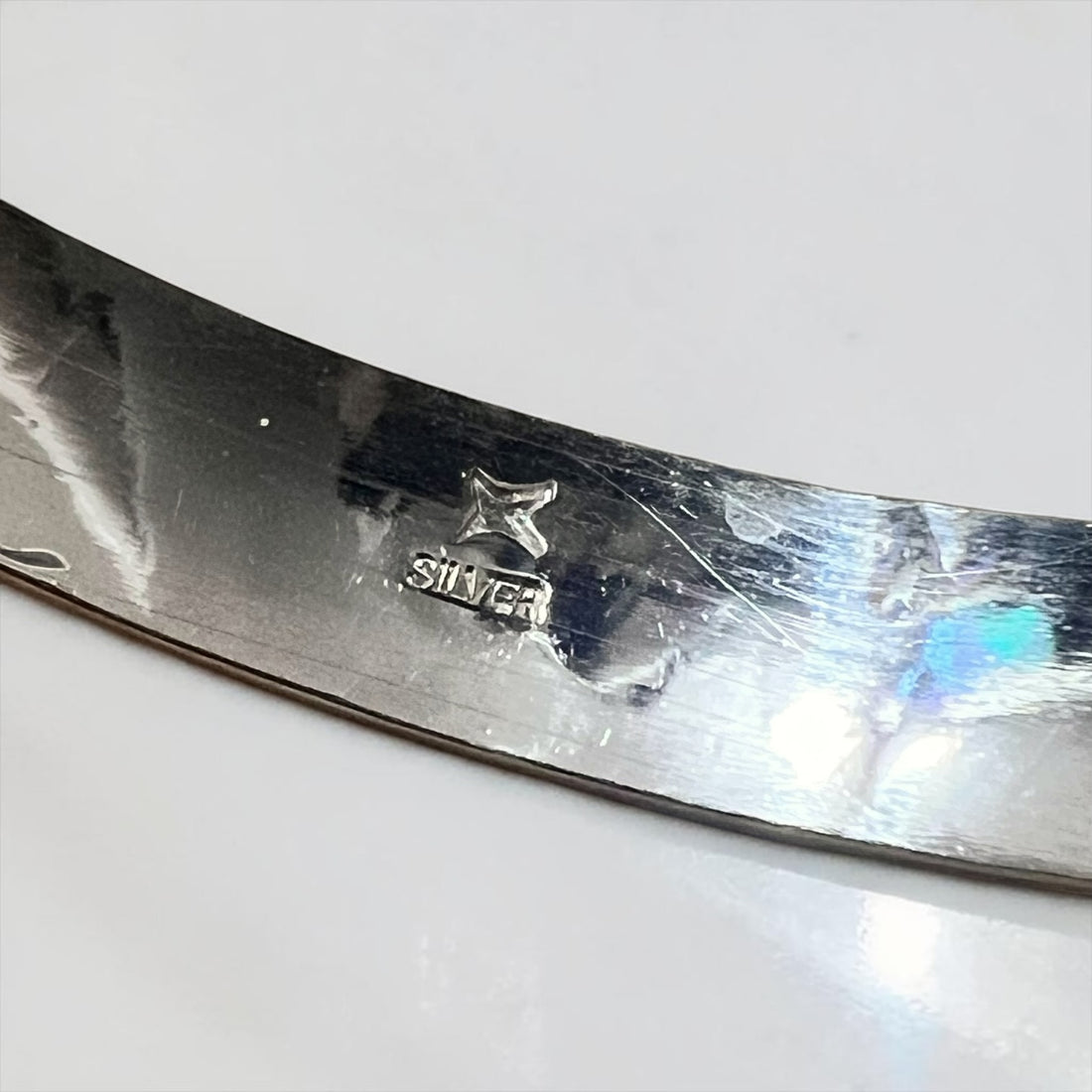 Vintage Silver Bangle ハンマーワーク 槌目 シルバーバングル カフ ブレスレット SILVER 刻印