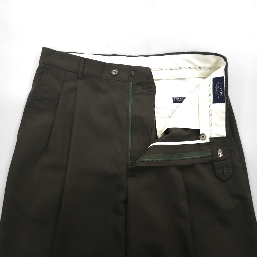 CHAPS RALPH LAUREN 90s 2-pleat wide-leg trousers, size L, khaki