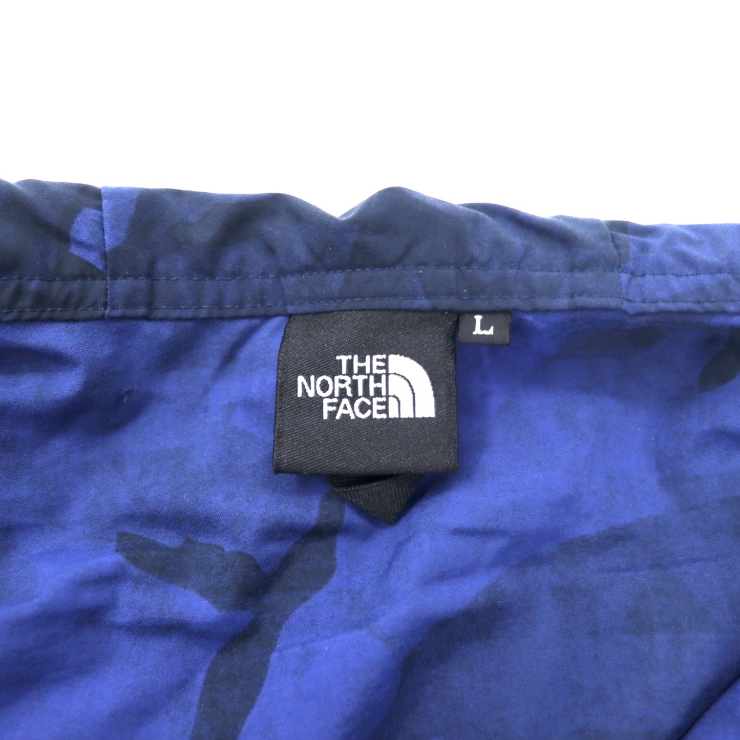 THE NORTH FACE ノベルティ コンパクト ジャケット L ブルー ナイロン カモフラ 撥水加工 Novelty Compact Jacket NP71535