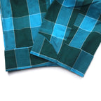 Sears 70s Gown Coat M Blue Check Cotton Polyester PERMA PREST