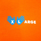 X-LARGE ロゴプリント ロングスリーブTシャツ ロンT L オレンジ コットン 両面プリント