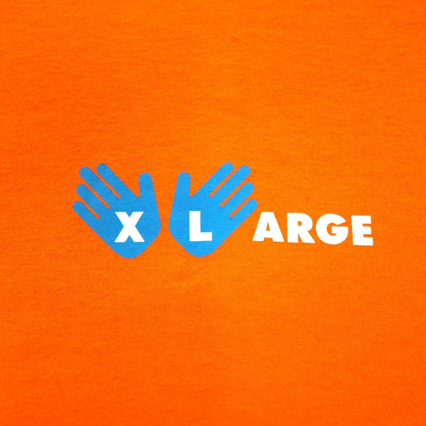 X-LARGE ロゴプリント ロングスリーブTシャツ ロンT L オレンジ コットン 両面プリント