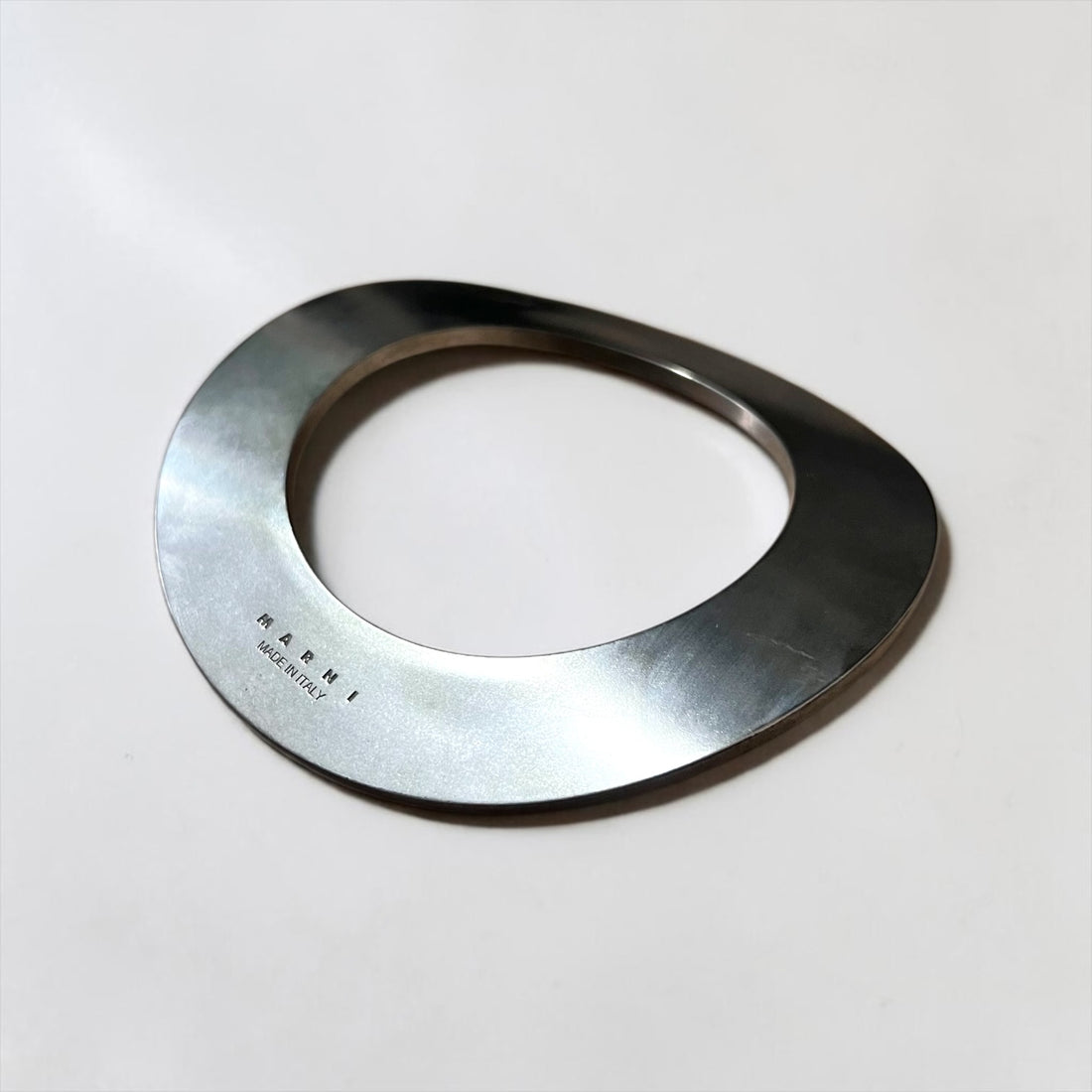 MARNI Italian Made Bracelet Bangle Silver Washer