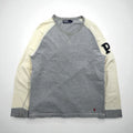 Polo Ralph Lauren 90s Lightweight Raglan V-Neck Sweatshirt, Gray, Size L, with Small Pony Embroidery