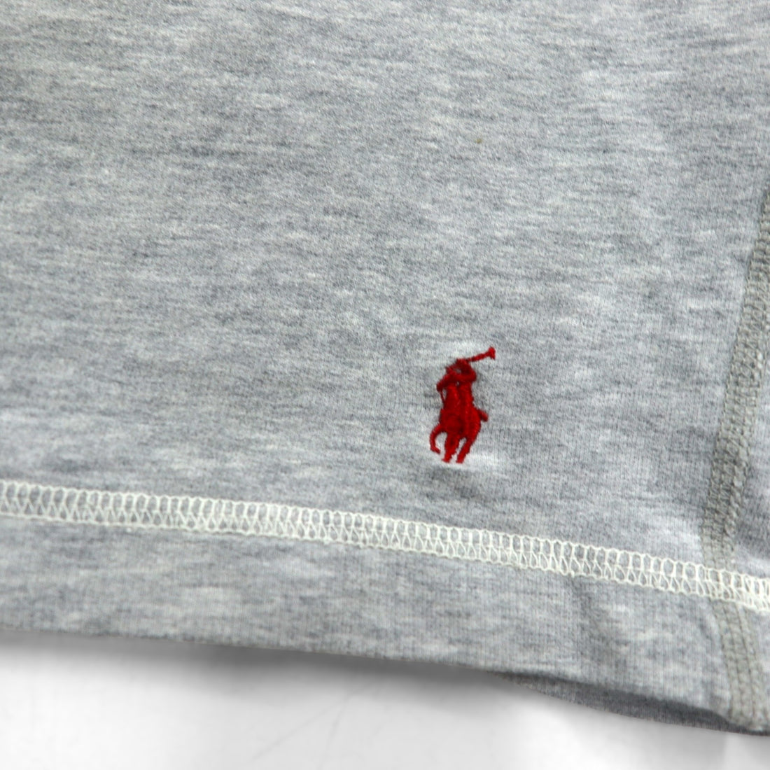 Polo Ralph Lauren 90s Lightweight Raglan V-Neck Sweatshirt, Gray, Size L, with Small Pony Embroidery
