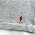 Polo Ralph Lauren 90s Lightweight Raglan V-Neck Sweatshirt, Gray, Size L, with Small Pony Embroidery